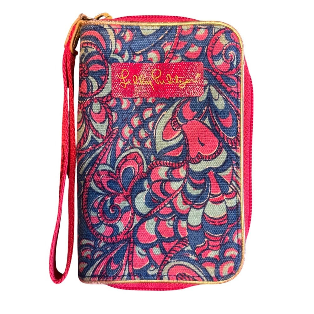 Lilly Pulitzer Pink Abstract Multicolored Phone/Wallet Wristlet‎